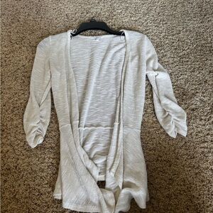 Candie's Cream Cardigan Sweater with 3/4 Sleeves